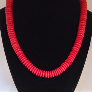Red Coral Disc Necklace (925 Sterling Silver) Mine Finds by Jay King/DTR